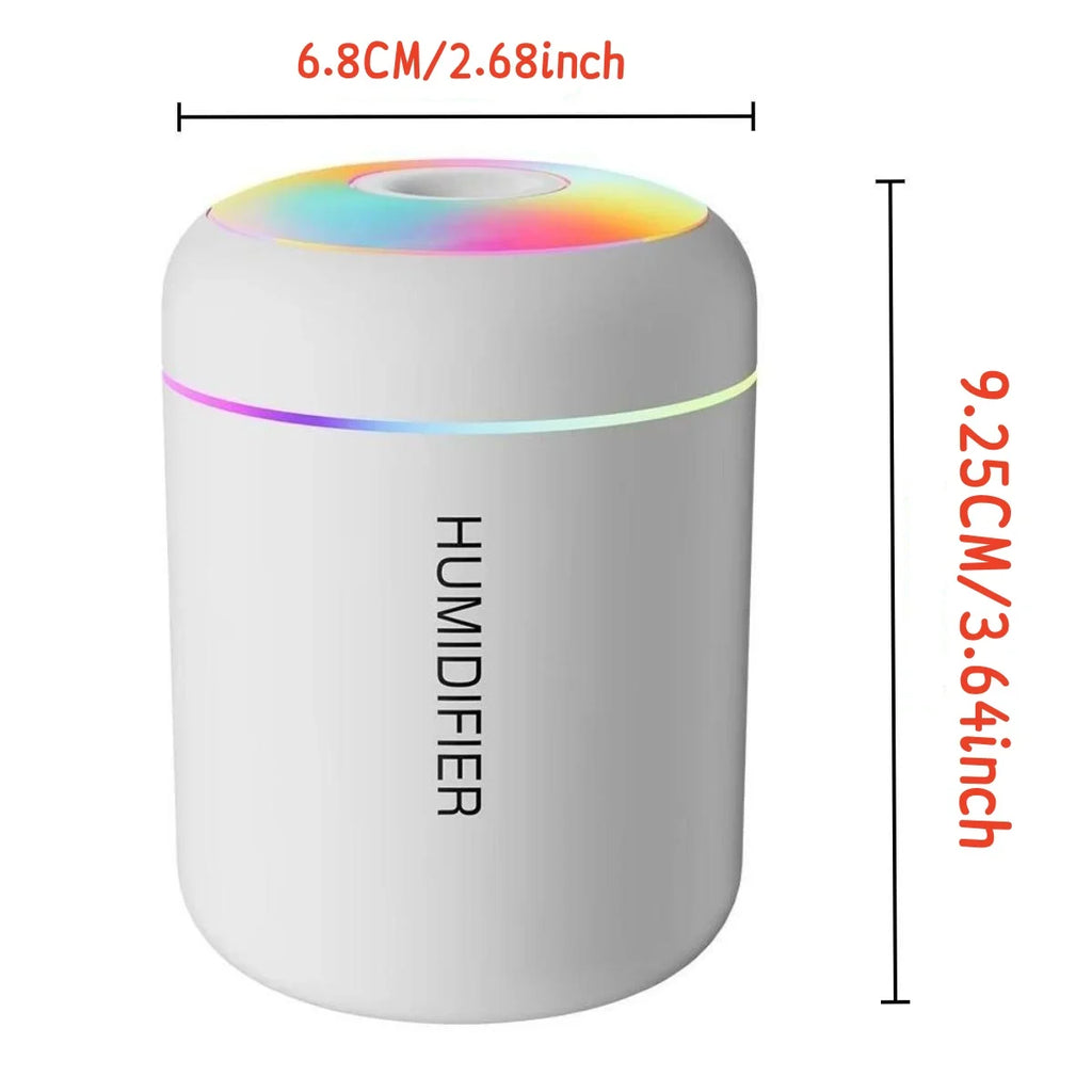 180ml Mini Air Humidifier | USB Portable Essential Oil Diffuser with RGB Atmosphere Light for Car & Bedroom