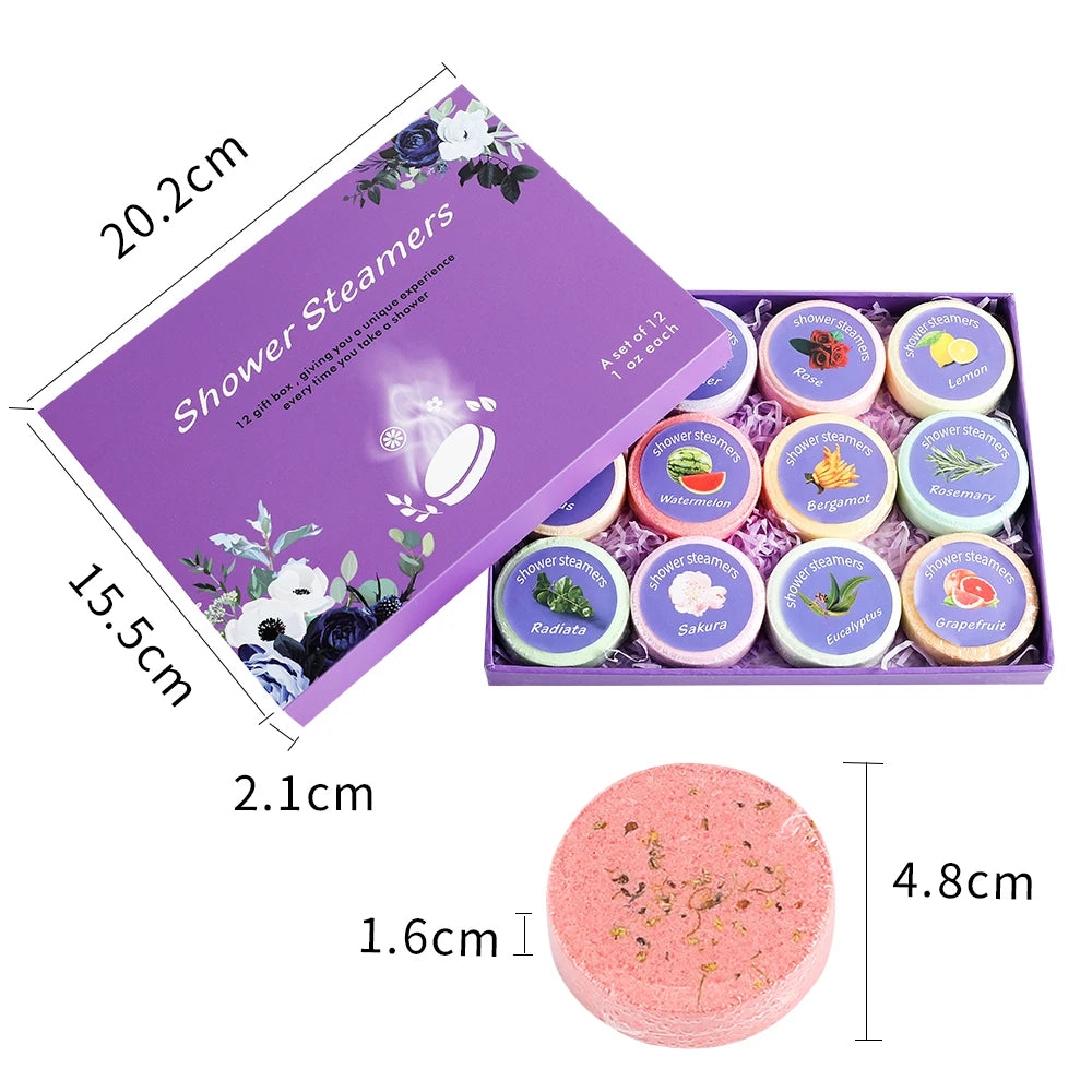 Aromatherapy Shower Steamers – 12 Pack Relaxation Gift Set