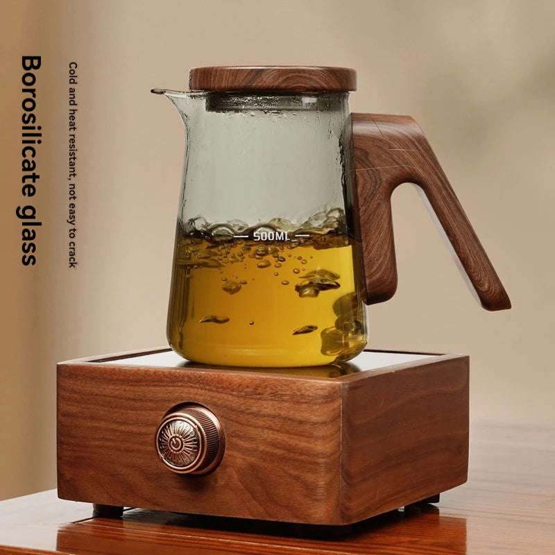 Magnetic Glass Teapot with Infuser – Elegant Smart Tea Maker for Perfect Brewing