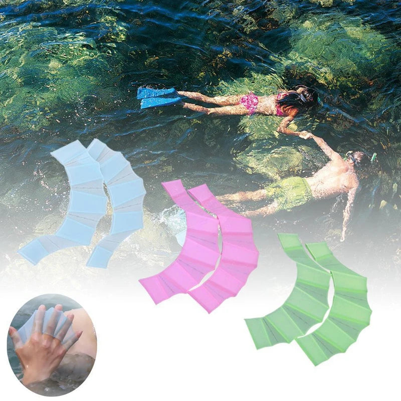Summer Silicone Swimming Hand Fins for Swimmers