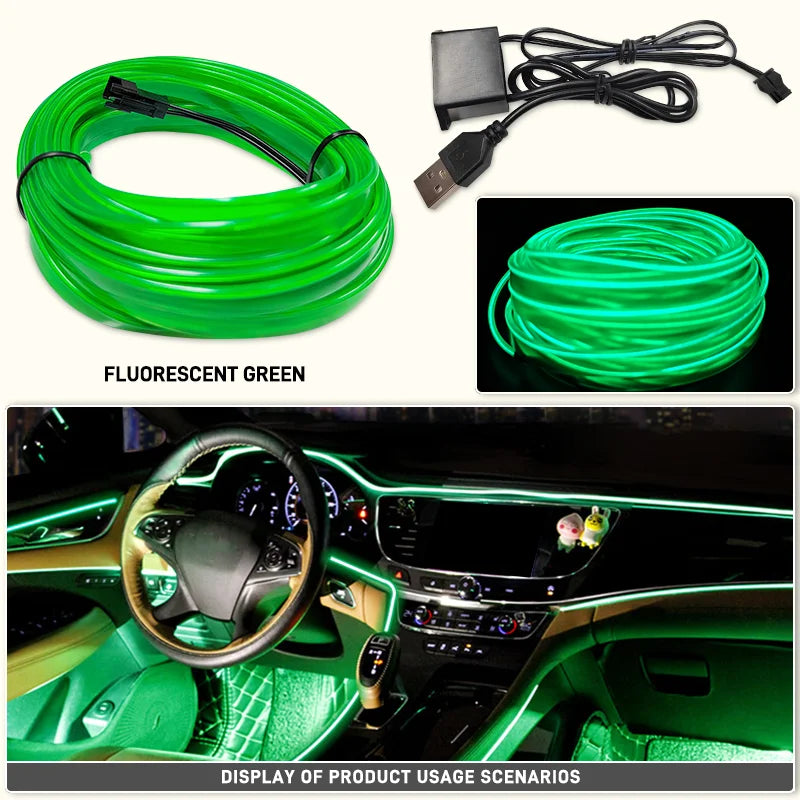 1-5m LED Decorative Light – Flexible Neon Strip with USB