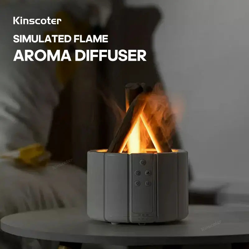Kinscoter Bonfire Simulated Flame Aroma Diffuser | Ultrasonic Cool Mist Air Humidifier & Essential Oil Fragrance Lamp