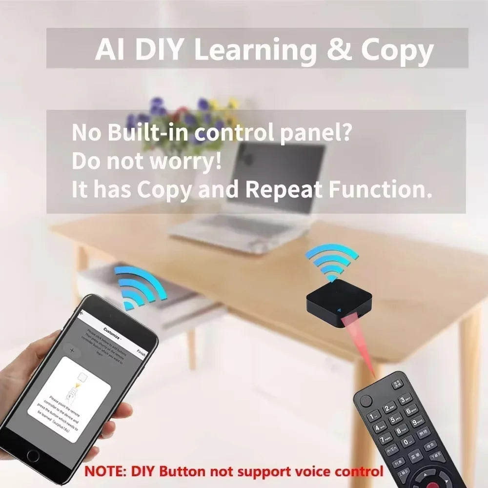 Tuya WiFi Smart IR Remote Controller | Universal Infrared Hub for Air Conditioner, TV & DVD