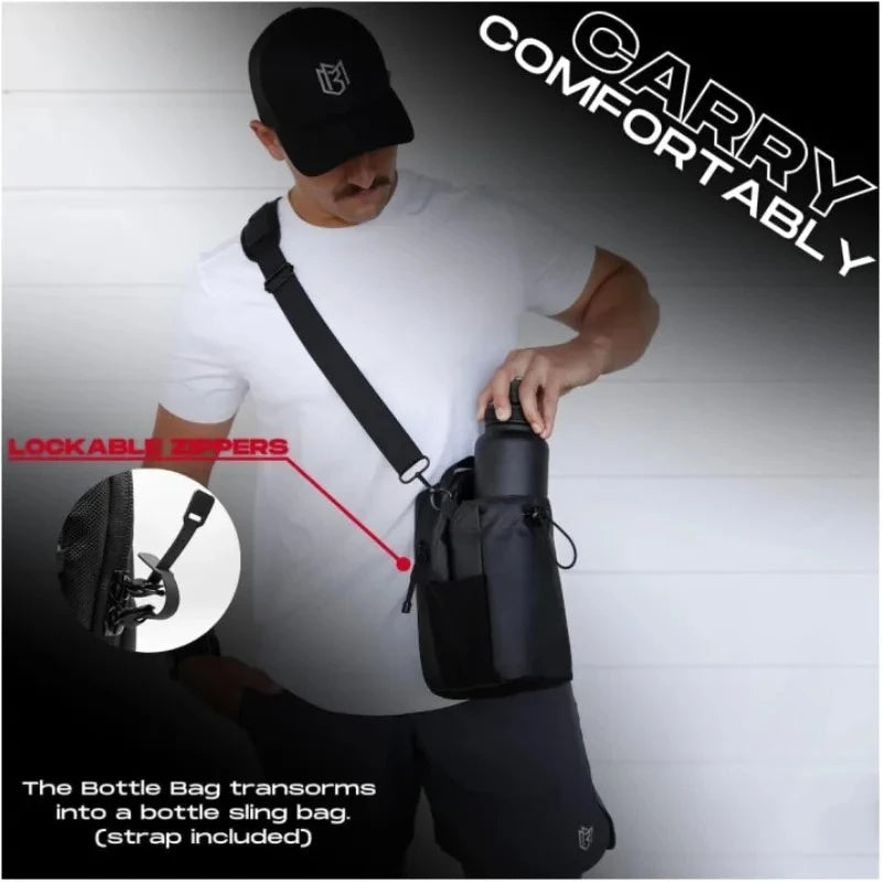Magnetic Water Bottle Bag and Large Capacity Gym Cup Holder
