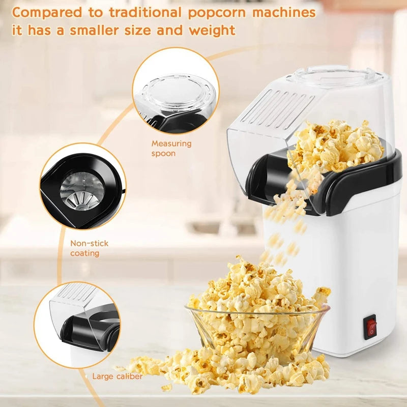 Home Electric Corn Popcorn Maker | Automatic Mini Hot Air Popcorn Machine for Kitchen