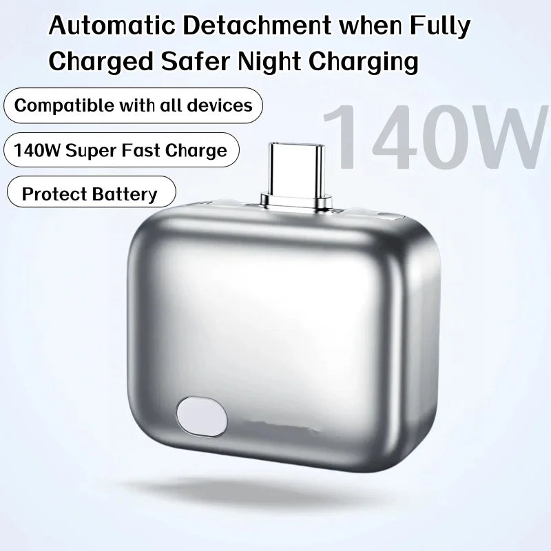 140W Super Fast Charger Phone Adapter | Physical Full Charge Auto-Disconnector