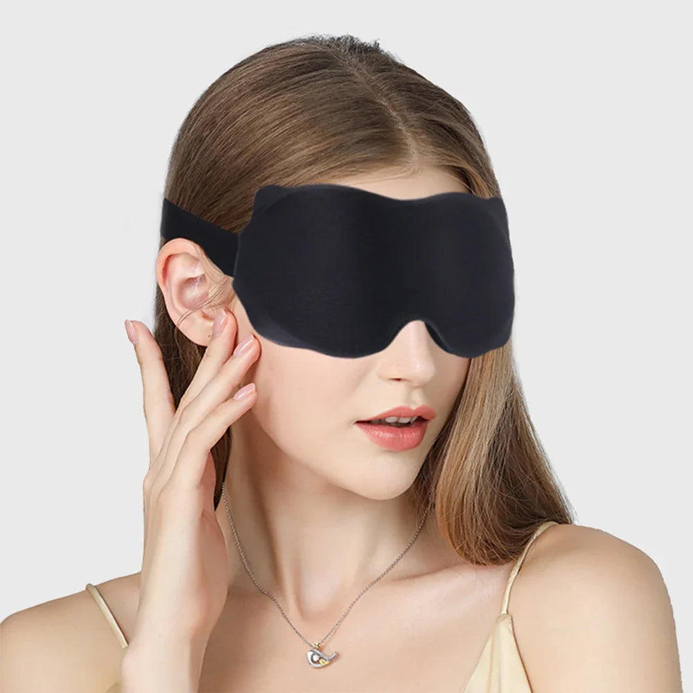 3D Sleep Mask with 100% Light Blackout | Soft Padded Contoured Eye Shade & Blindfold