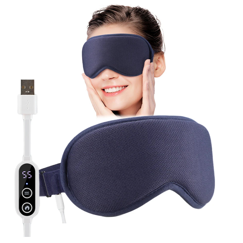 USB Heated Hot Compress Eye Mask | Digital Temperature Control Eye Shade for Dry Eyes & Strain Relief