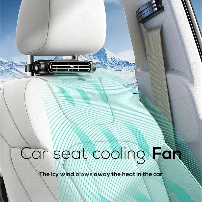 Portable Car Seat Cooling Fan USB Powered Rear Backrest Air Circulation Vent