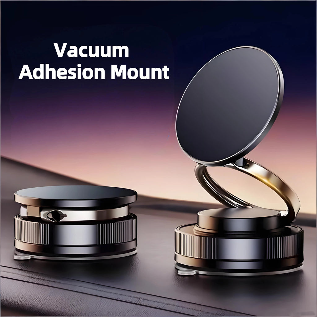 Vacuum Magnetic Car Phone Mount 360° Rotating Suction Cup Navigation Bracket