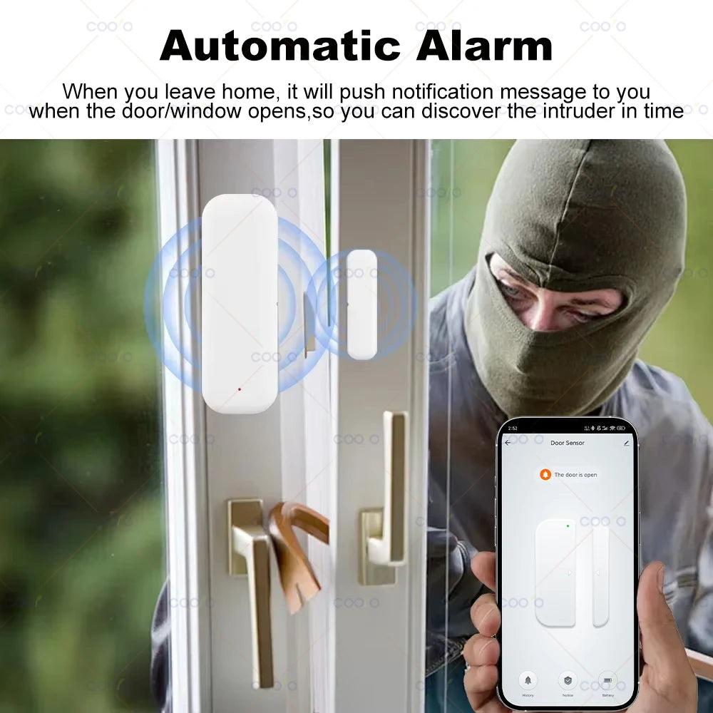 Tuya Zigbee Door Sensor Window Contact Sensor | Smart Home Security Open/Closed Detector for Smart Life