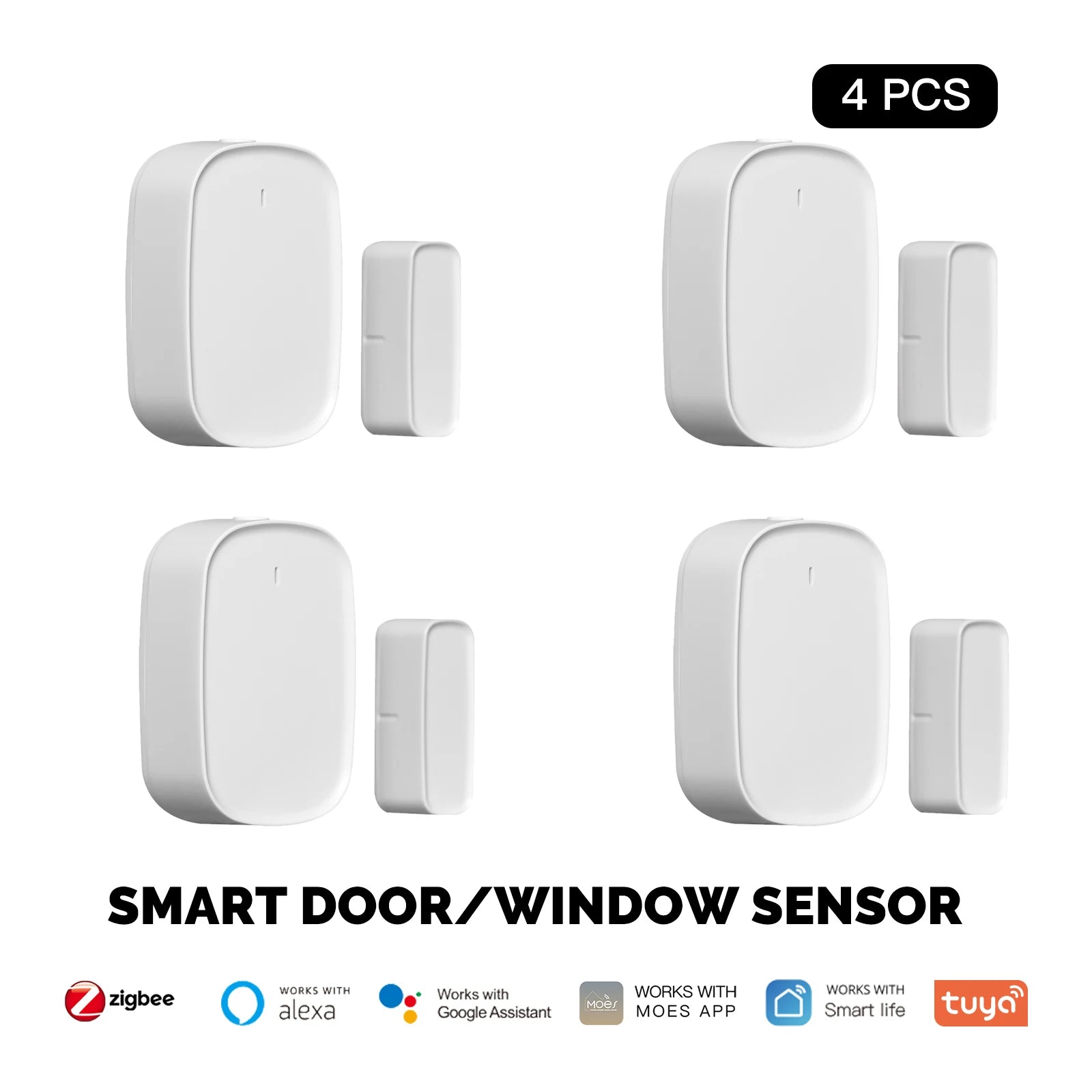 MOES Tuya Zigbee Smart Door & Window Sensor | Wireless Gate Detector for Smart Life & Alexa