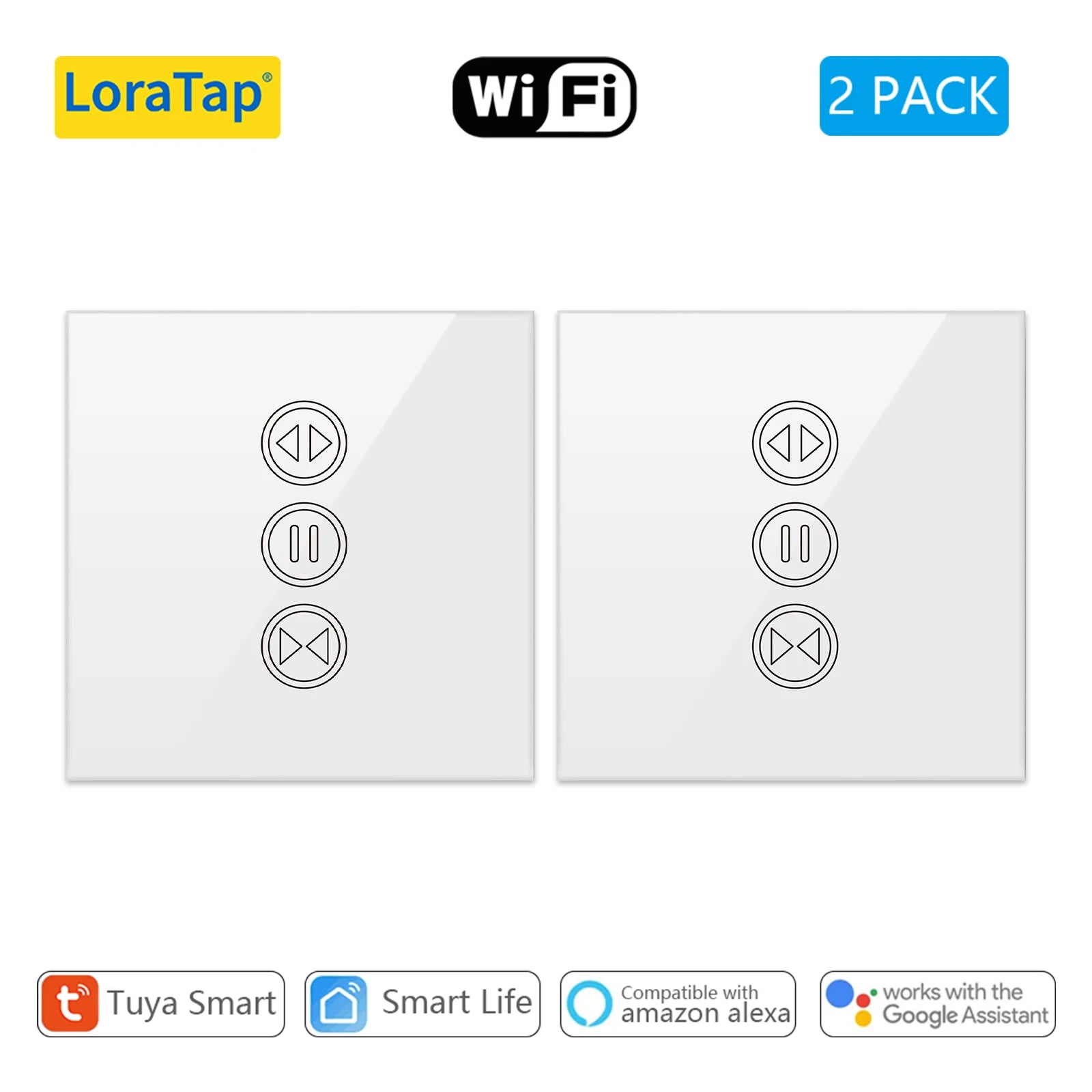 Tuya Smart Life WiFi Curtain Switch | Touch Wall Panel for Electric Blinds & Roller Shutters