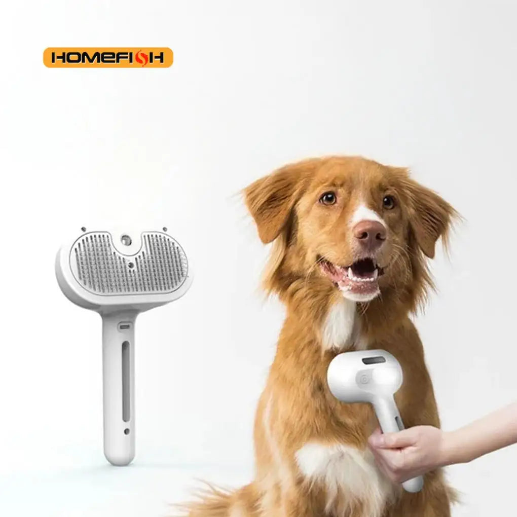 Steam Spray Dog Grooming Brush Luxury Pet Brush – 3-in-1 Grooming Tool