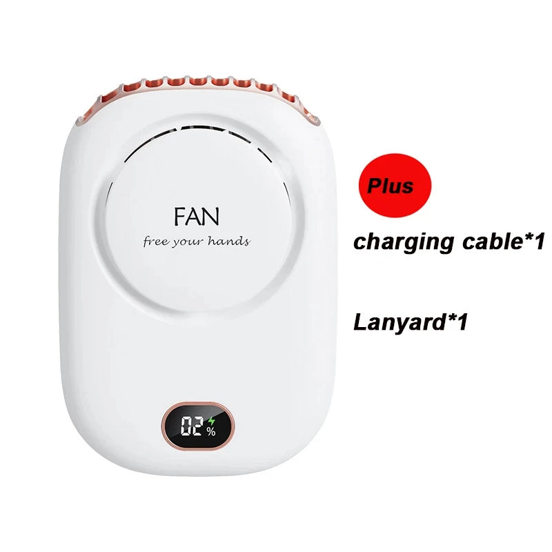 New Mini Portable Fan | Rechargeable Bladeless Turbo Hands-Free Neck & Waist Clip Fan