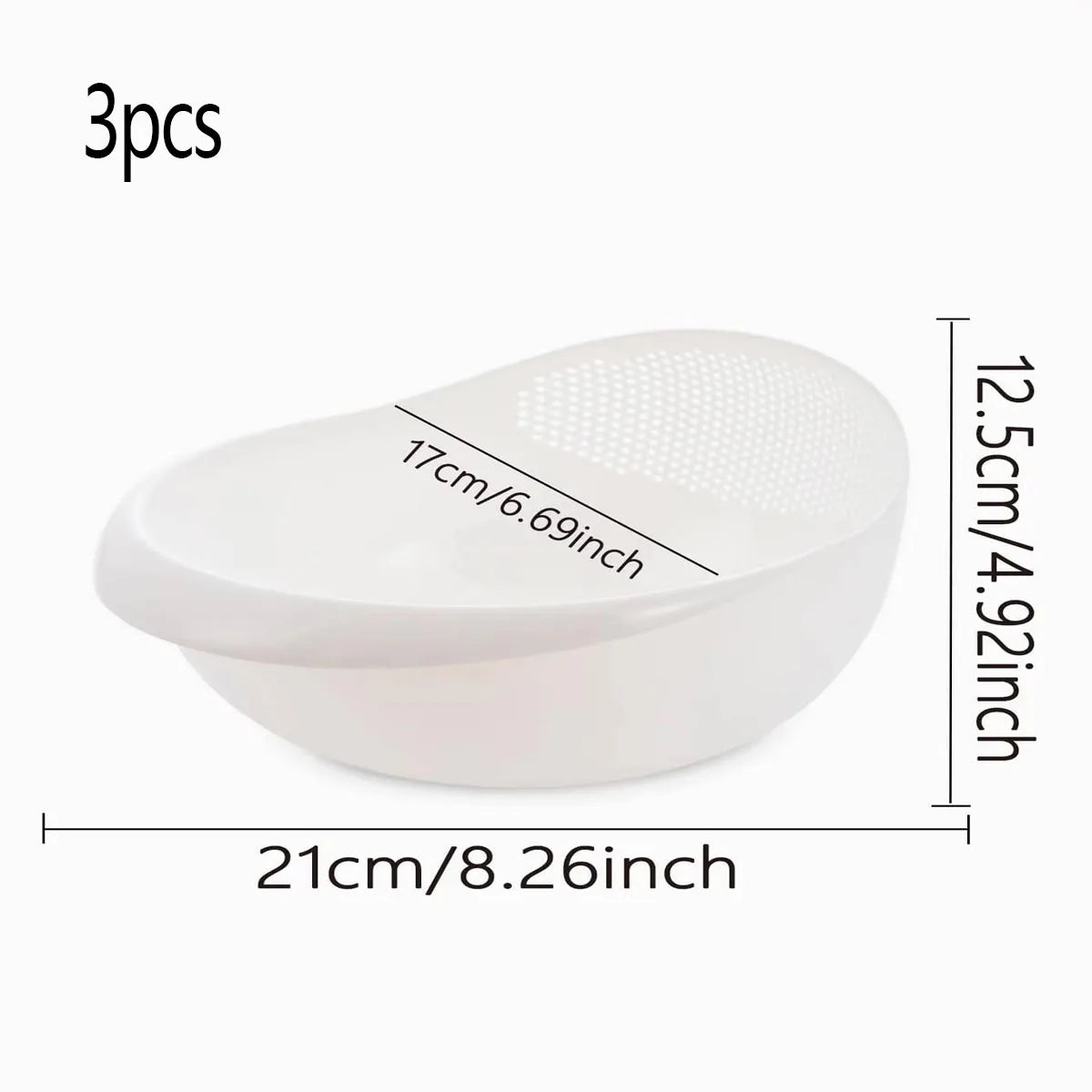 Colander Rice and Fruit Bowl with Handle - Kitchen Washing and Drain Basket