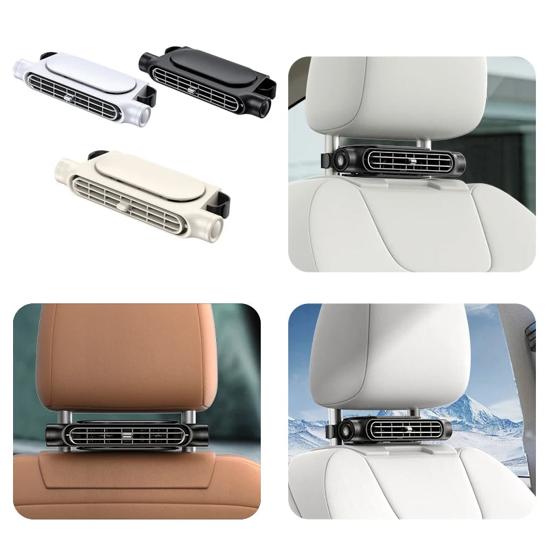 Portable Car Seat Cooling Fan USB Powered Rear Backrest Air Circulation Vent