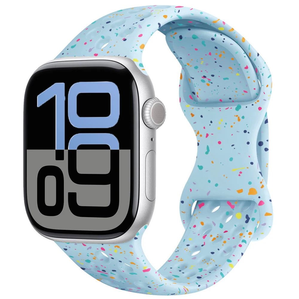 Apple Watch Silicone Strap | Unique Transparent & Speckled Designs | Compatible with All Series (40mm - 49mm, Series 1-11 & Ultra)