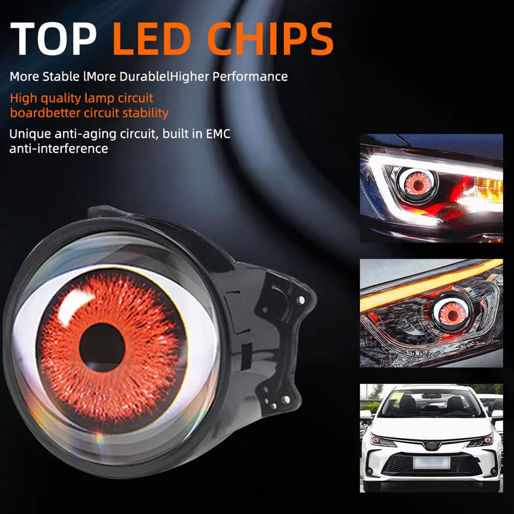 3-inch Devil Eye LED Headlight Kit – Dynamic Demon Eye Retrofit