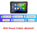 Jansite 5"/7" Motorcycle CarPlay & Android Auto GPS Monitor – IPX7 Waterproof DVR