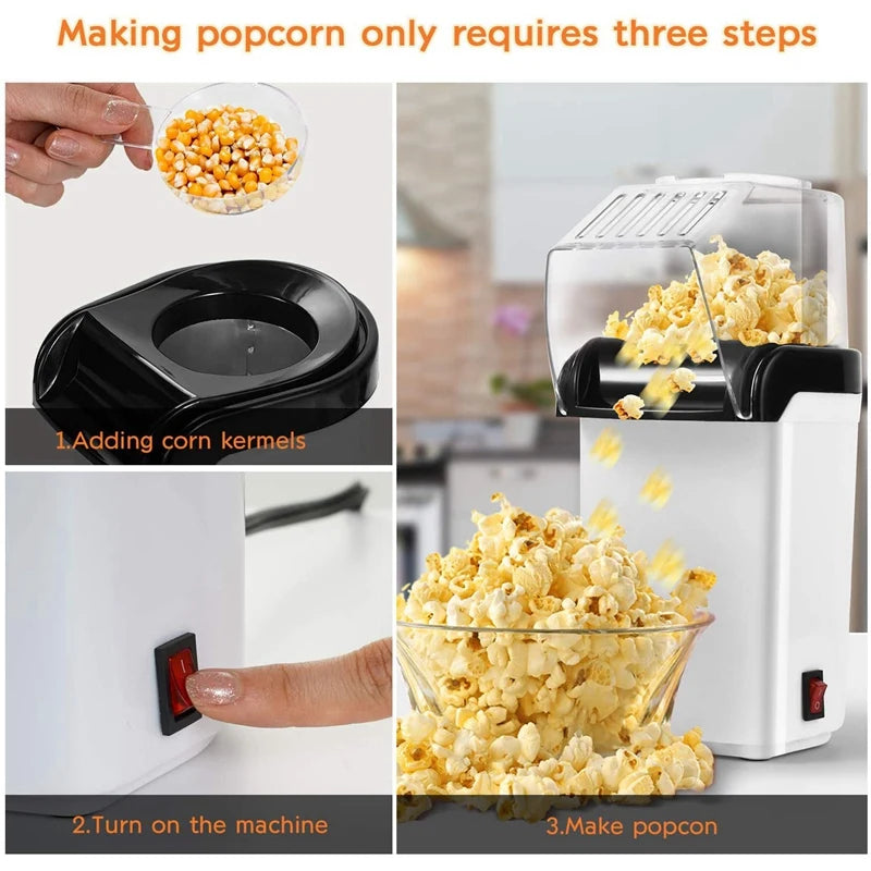 Home Electric Corn Popcorn Maker | Automatic Mini Hot Air Popcorn Machine for Kitchen