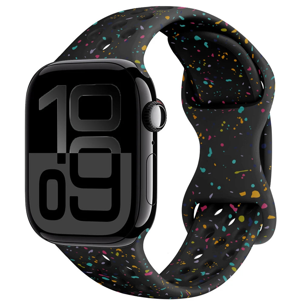 Apple Watch Silicone Strap | Unique Transparent & Speckled Designs | Compatible with All Series (40mm - 49mm, Series 1-11 & Ultra)