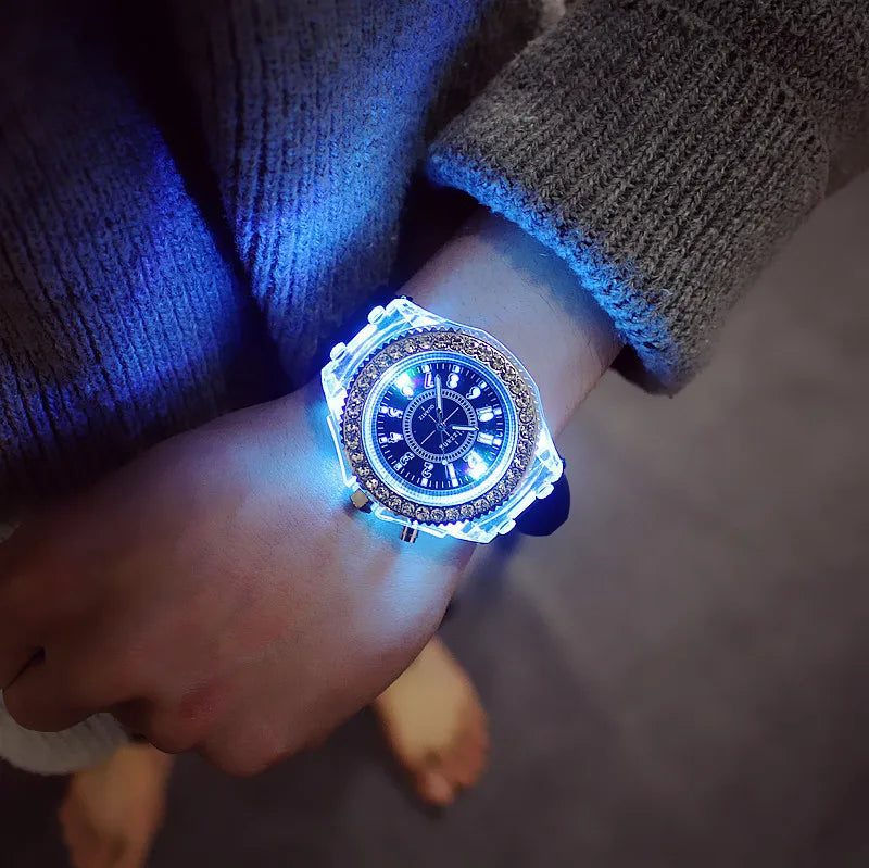 LED Luminous Silicone Watch | Stylish Unisex & Kids Wristwatch with Arabic Numerals and Flash Light Effect