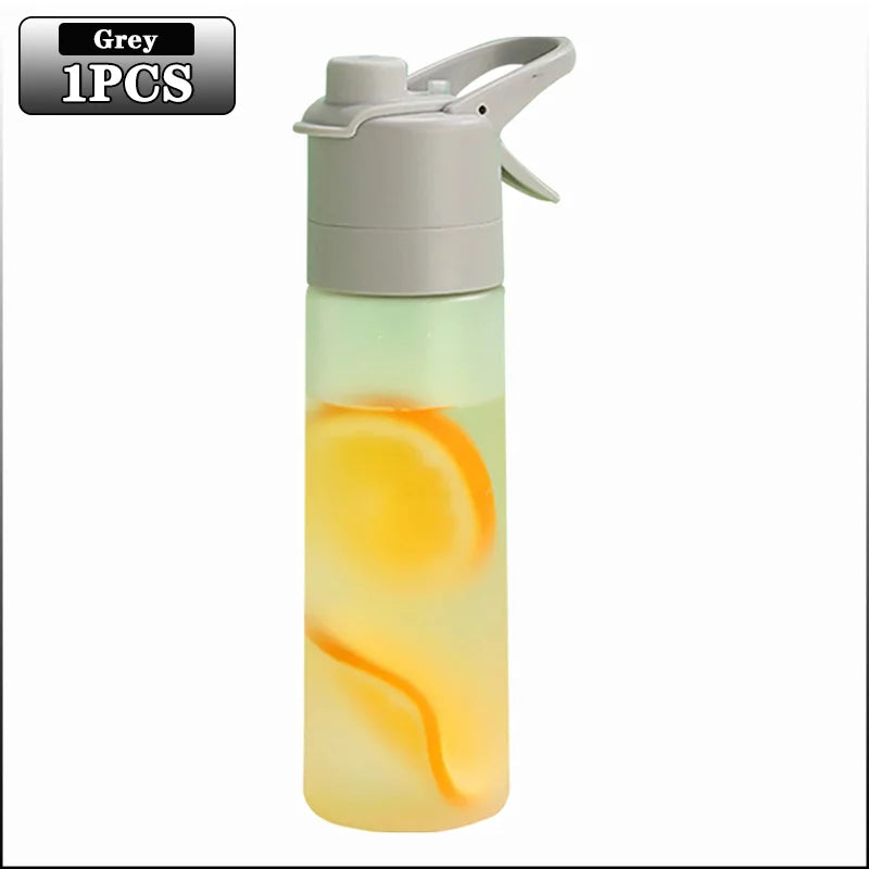 Large Capacity Spray Water Bottle with Straw Gradient Frosted Portable Outdoor Sports Travel Mist Sprayer Reusable Cup