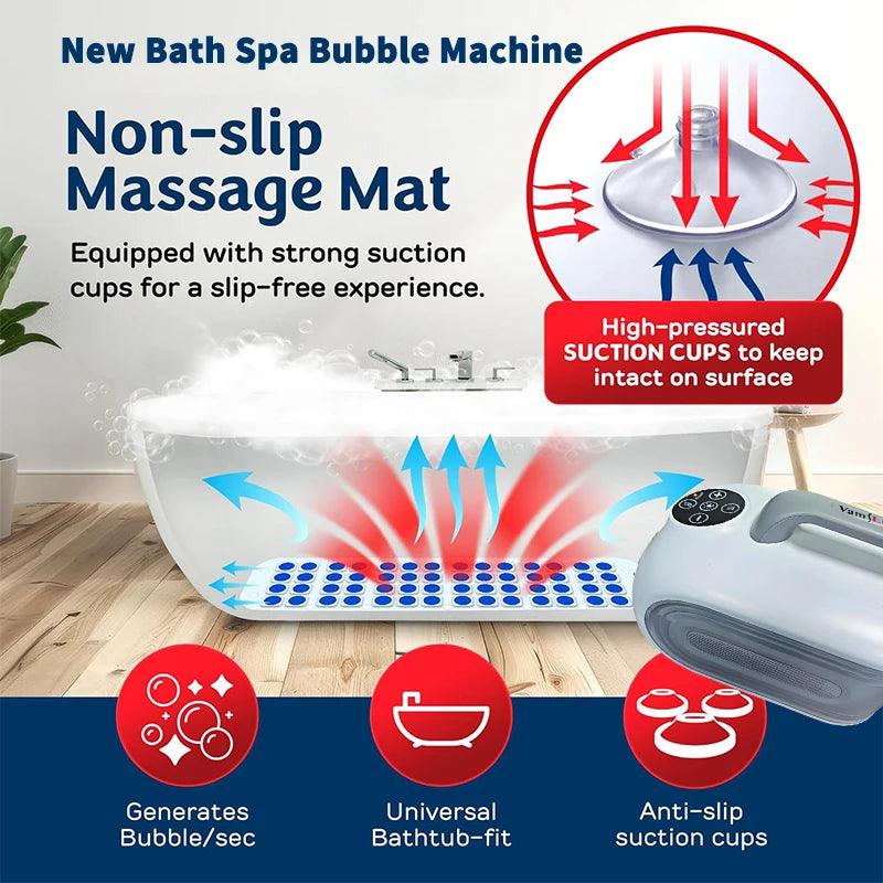 Portable Spa Bubble Bath Massager with Pillow & Anti-Slip Pad 🛀✨
