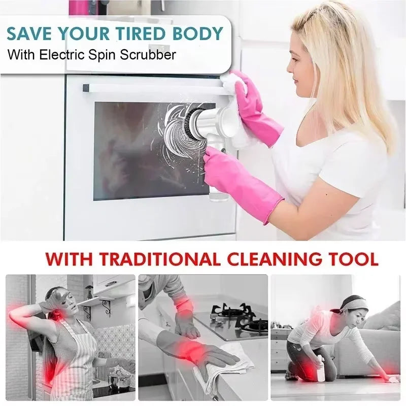 Multi functional Electric Cleaning Brush  Wireless Handheld Power Scrubber