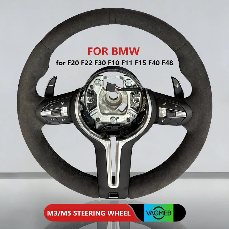 M Sports Carbon Fiber Steering Wheel with Yellow Stripe – Performance Modification for BMW