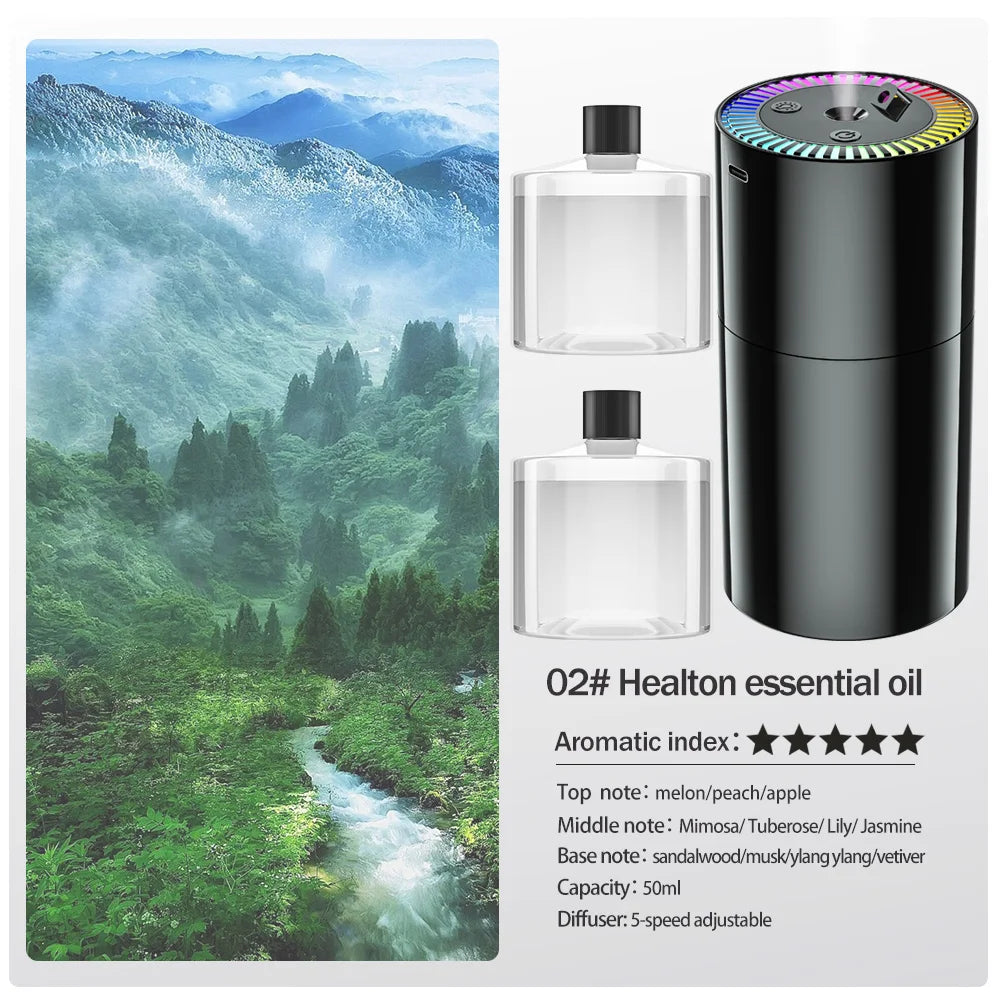 Rechargeable 7 color light Star Light 5 speed portable car Aromatherapy machine Essential oil diffuser Home Air Purifier Pro