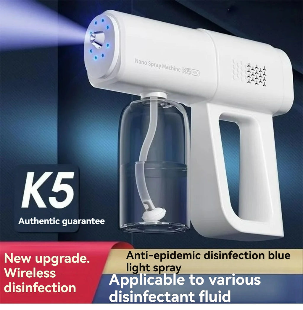 K5 Wireless Nano Blue Light Steam Spray Gun – Portable Atomizing Sterilizer