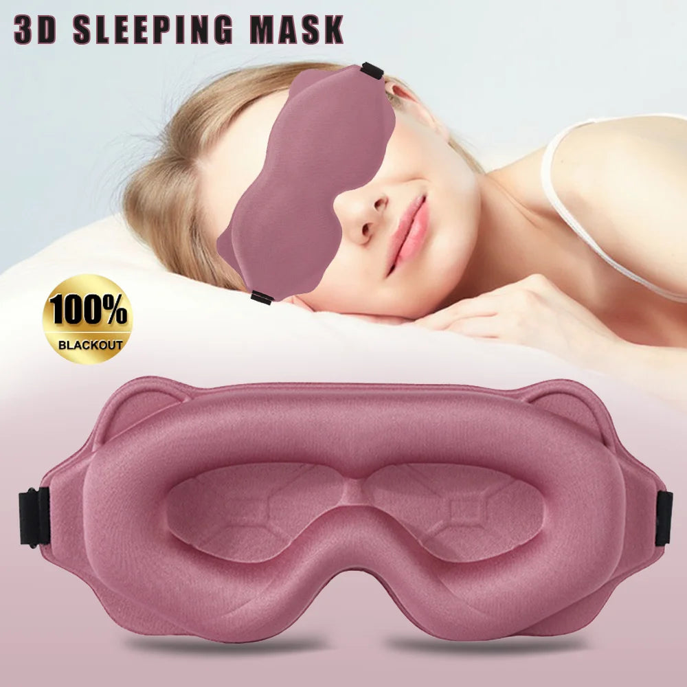 3D Sleep Mask with 100% Light Blackout | Soft Padded Contoured Eye Shade & Blindfold