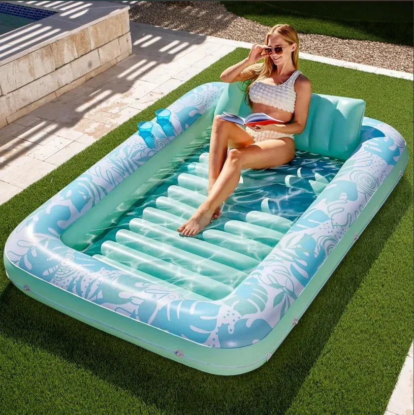 Thickened Oversized Inflatable Pool Float Air Mattress Double Person Floating Lounge Bed