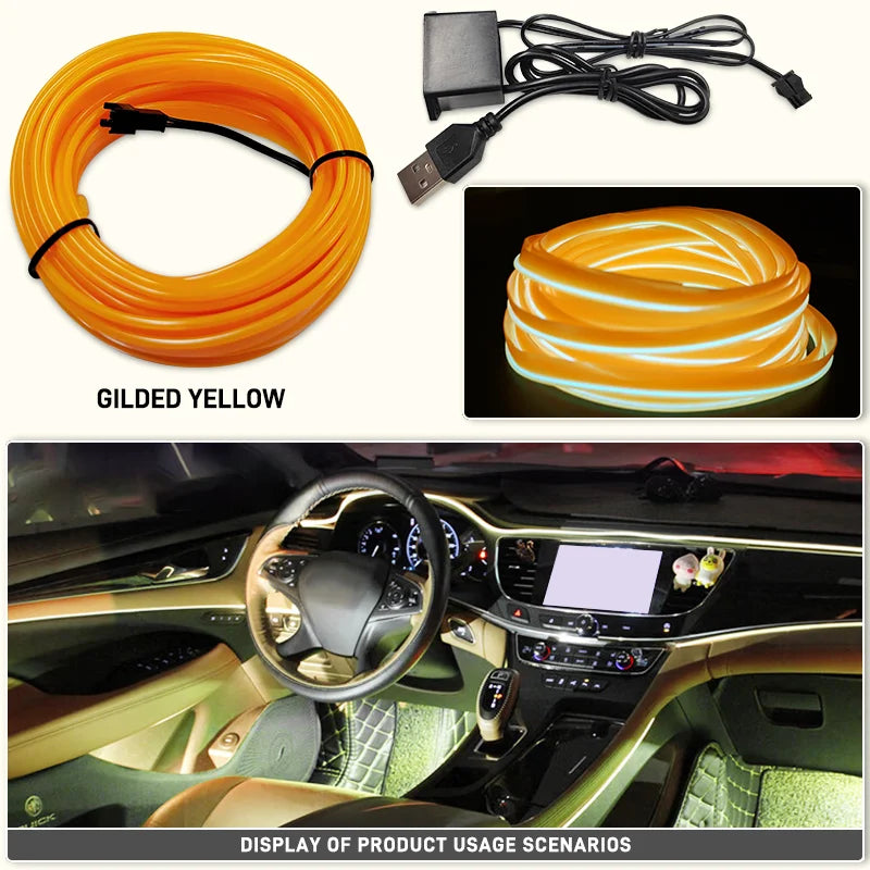 1-5m LED Decorative Light – Flexible Neon Strip with USB