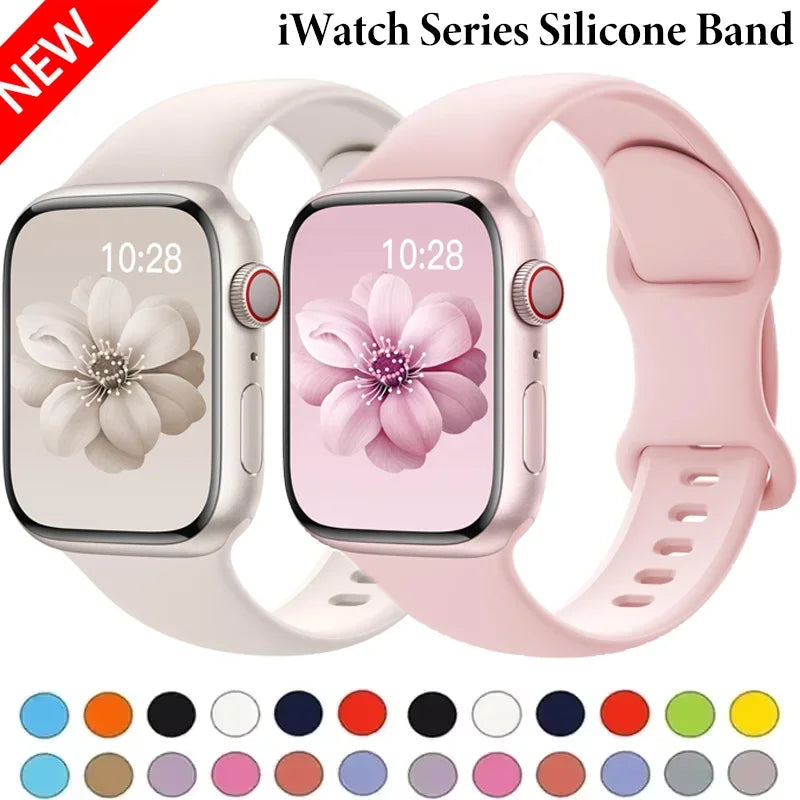 Apple Watch Sport Silicone Band | Premium Soft Replacement Strap for Apple Watch Series (38mm - 49mm, Series 1-11 & Ultra)