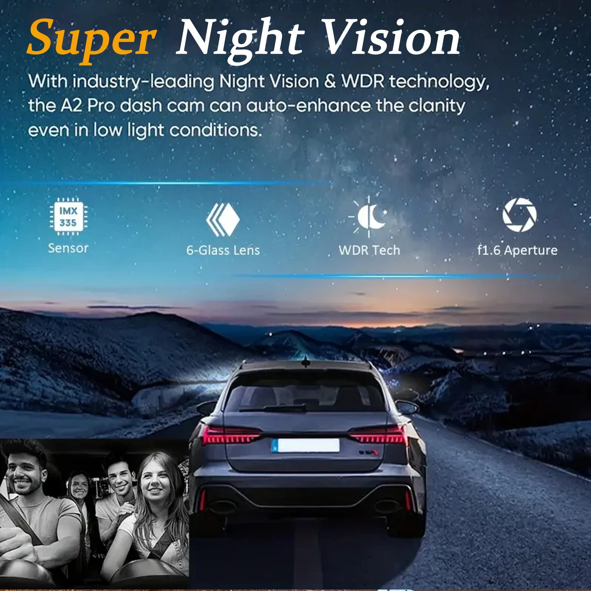 Dual Lens Full HD 1080P Car Dash Cam – Front & Cabin Recorder