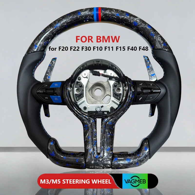 M Sports Carbon Fiber Steering Wheel with Yellow Stripe – Performance Modification for BMW