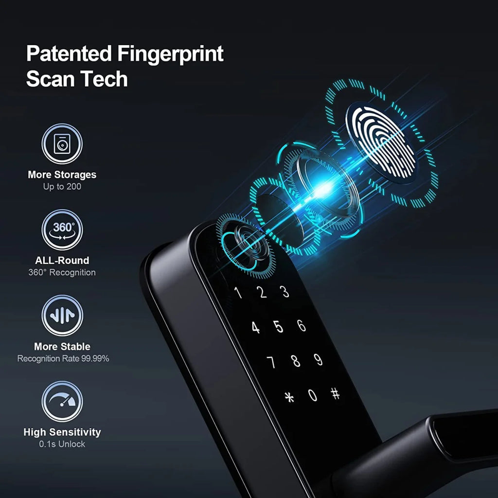 Smart Fingerprint Door Lock with App Remote Control
