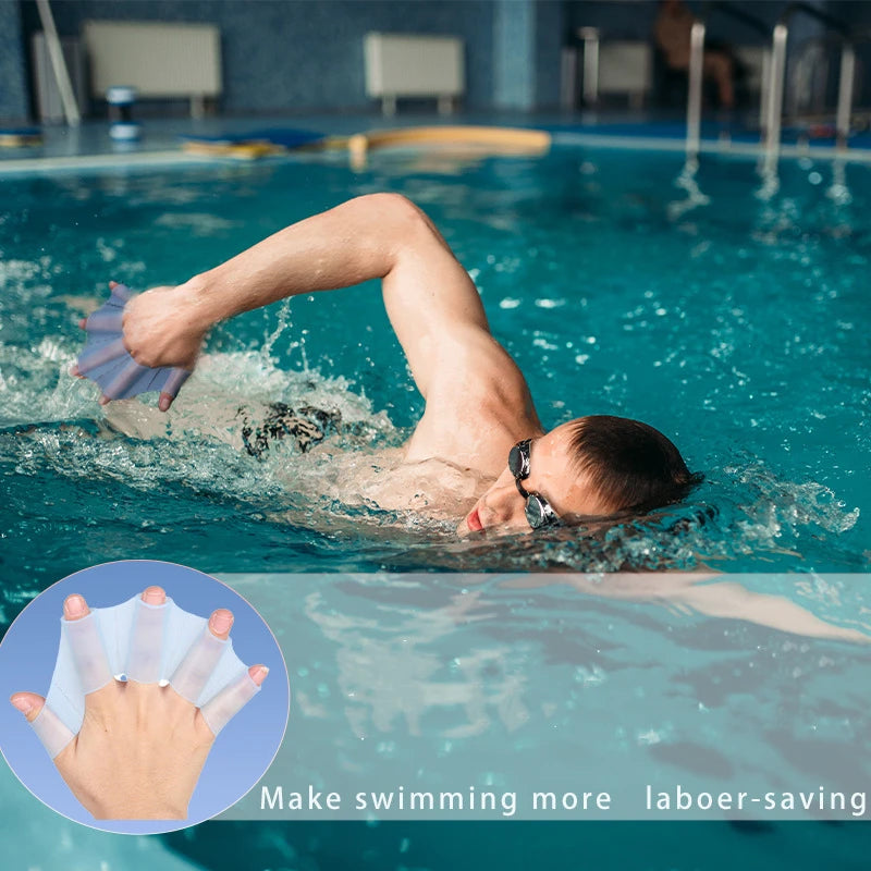 Summer Silicone Swimming Hand Fins for Swimmers