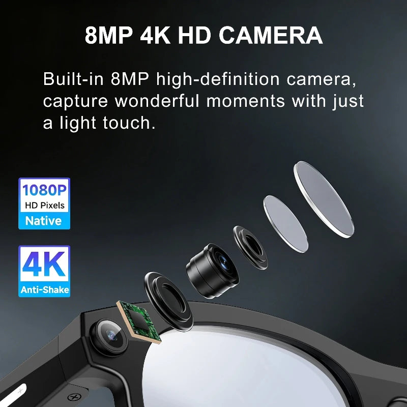 Lenovo Photochromic AI Smart Glasses | Wireless Bluetooth Sunglasses with 800W HD Camera & Real-Time Translator