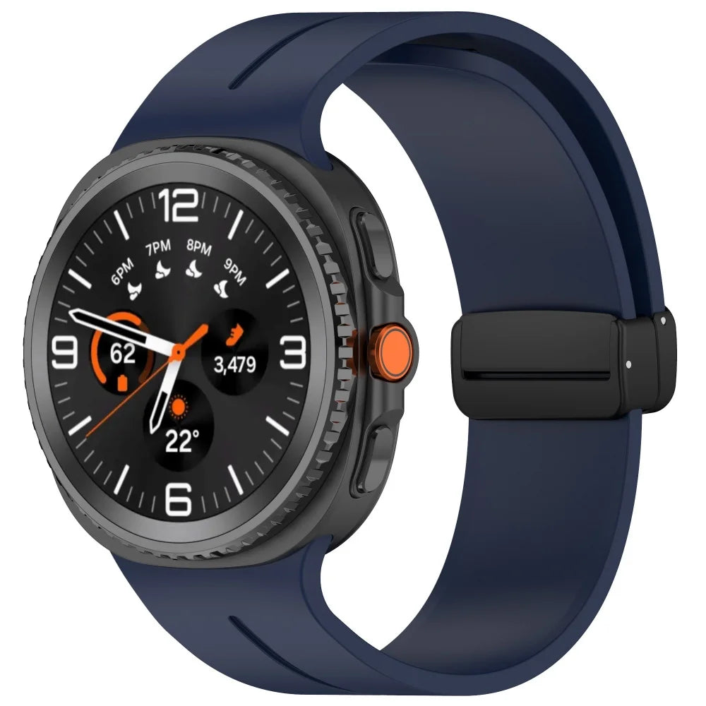 Samsung Galaxy Watch Magnetic Silicone Sport Band | Premium D-Buckle Strap for Galaxy Watch Series (40mm, 44mm, 46mm)