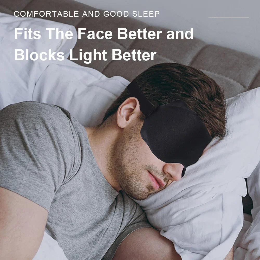 3D Sleep Mask with 100% Light Blackout | Soft Padded Contoured Eye Shade & Blindfold
