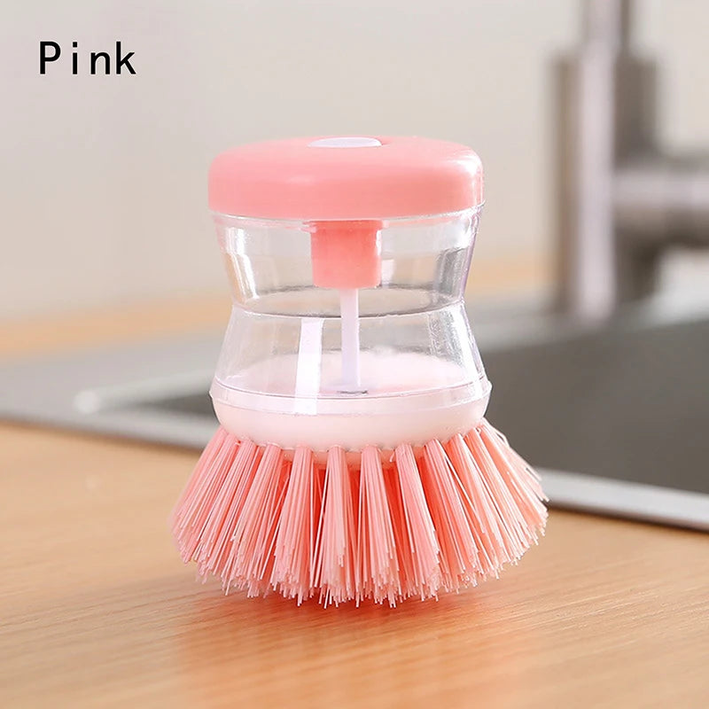 Household Cleaning Brush 2-in-1 Handle Set | Dishwashing Scrubber with Removable Liquid Soap Dispenser