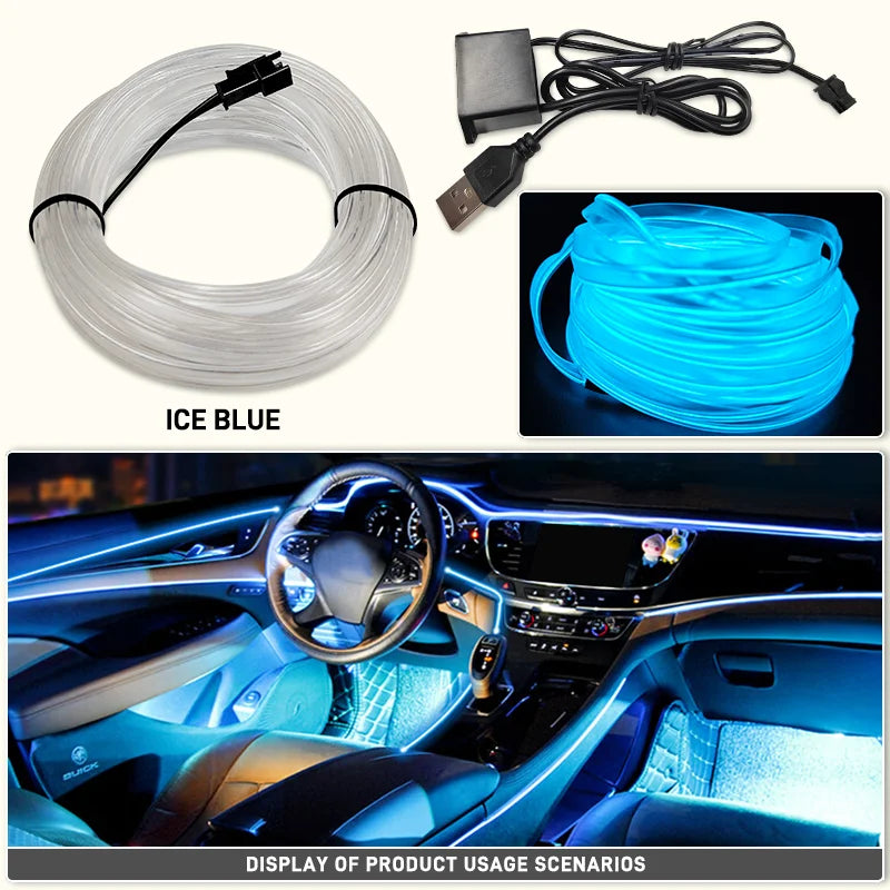 1-5m LED Decorative Light – Flexible Neon Strip with USB