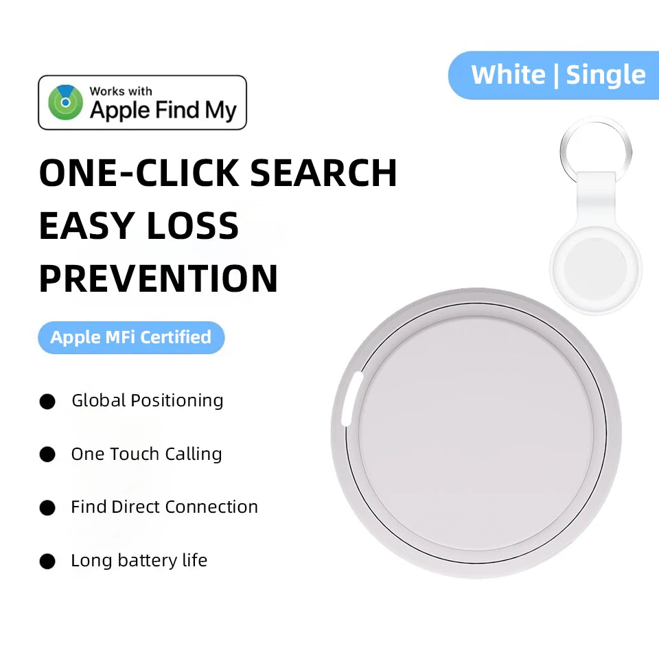 Portable Mini GPS Tracker & Key Finder | Apple Find My Compatible Personal Item Locator & Loss Prevention Alarm