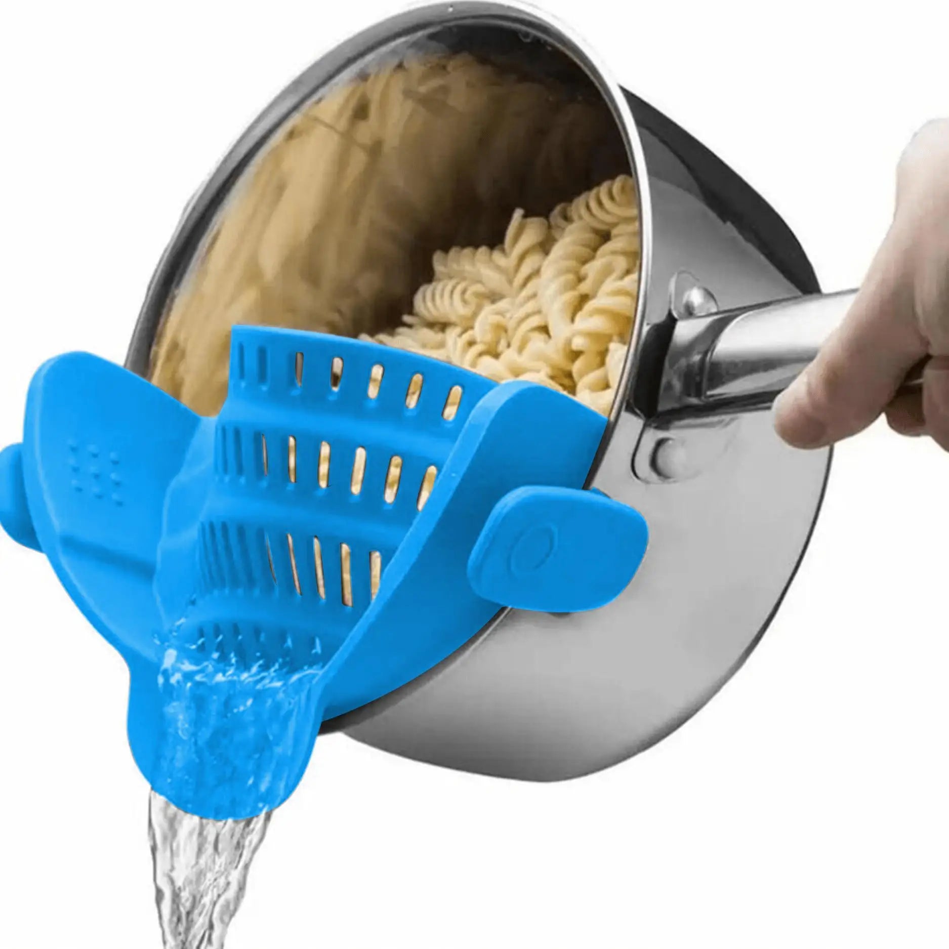 Snap-On Silicone Pot Strainer | Universal Adjustable Clip-On Food Strainer for Pots, Pans & Bowls