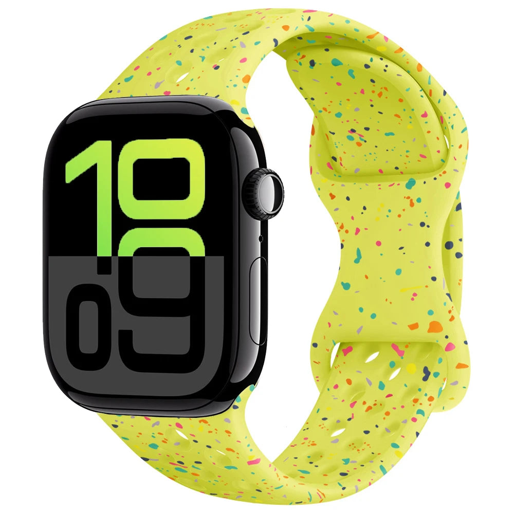 Apple Watch Silicone Strap | Unique Transparent & Speckled Designs | Compatible with All Series (40mm - 49mm, Series 1-11 & Ultra)