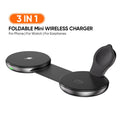 AUFU 3-in-1 Foldable Magnetic Wireless Charging Station | 15W Fast Travel Charger Stand